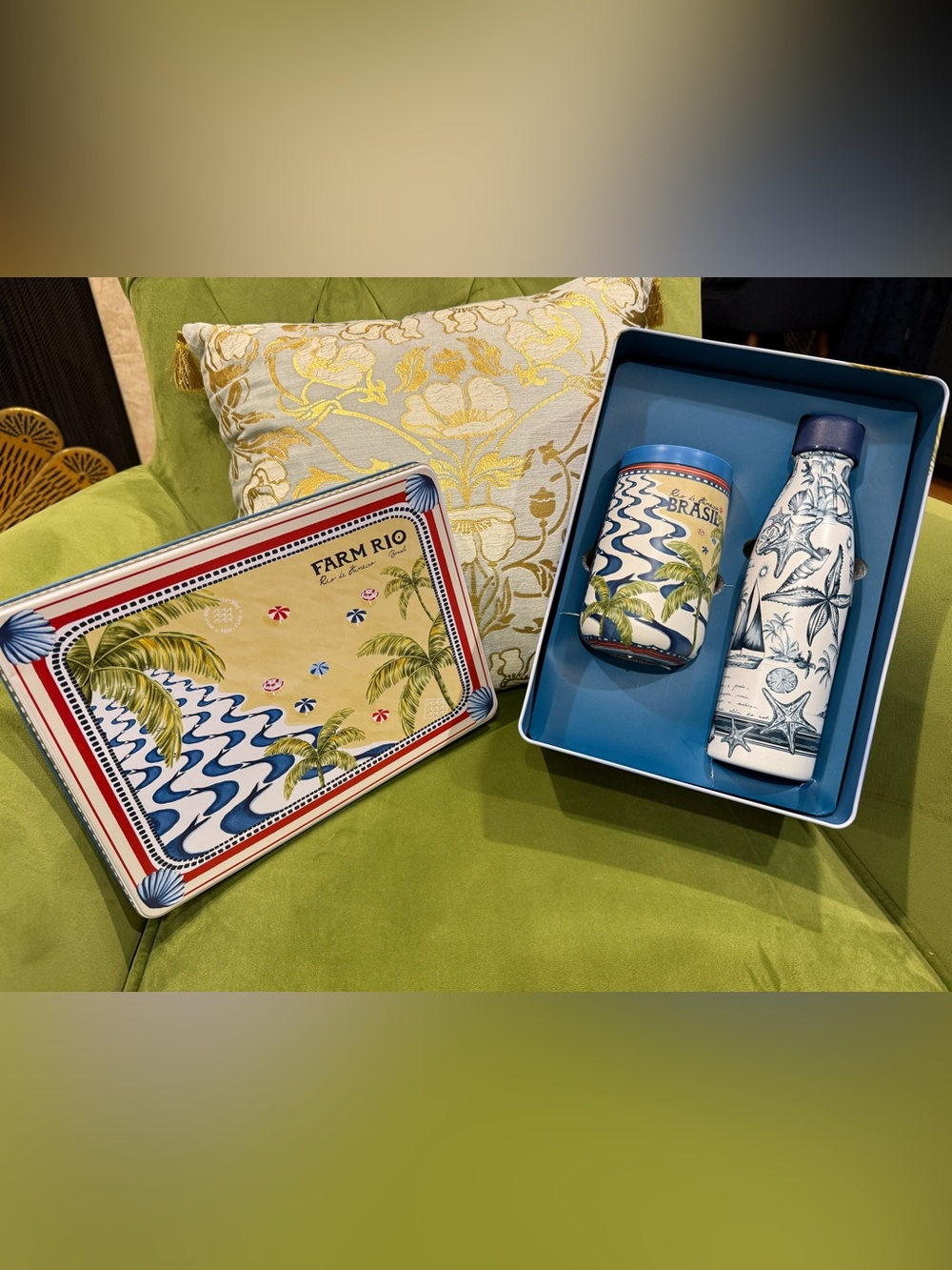 FARM Rio Yellow & Blue Tropical Tin gift set